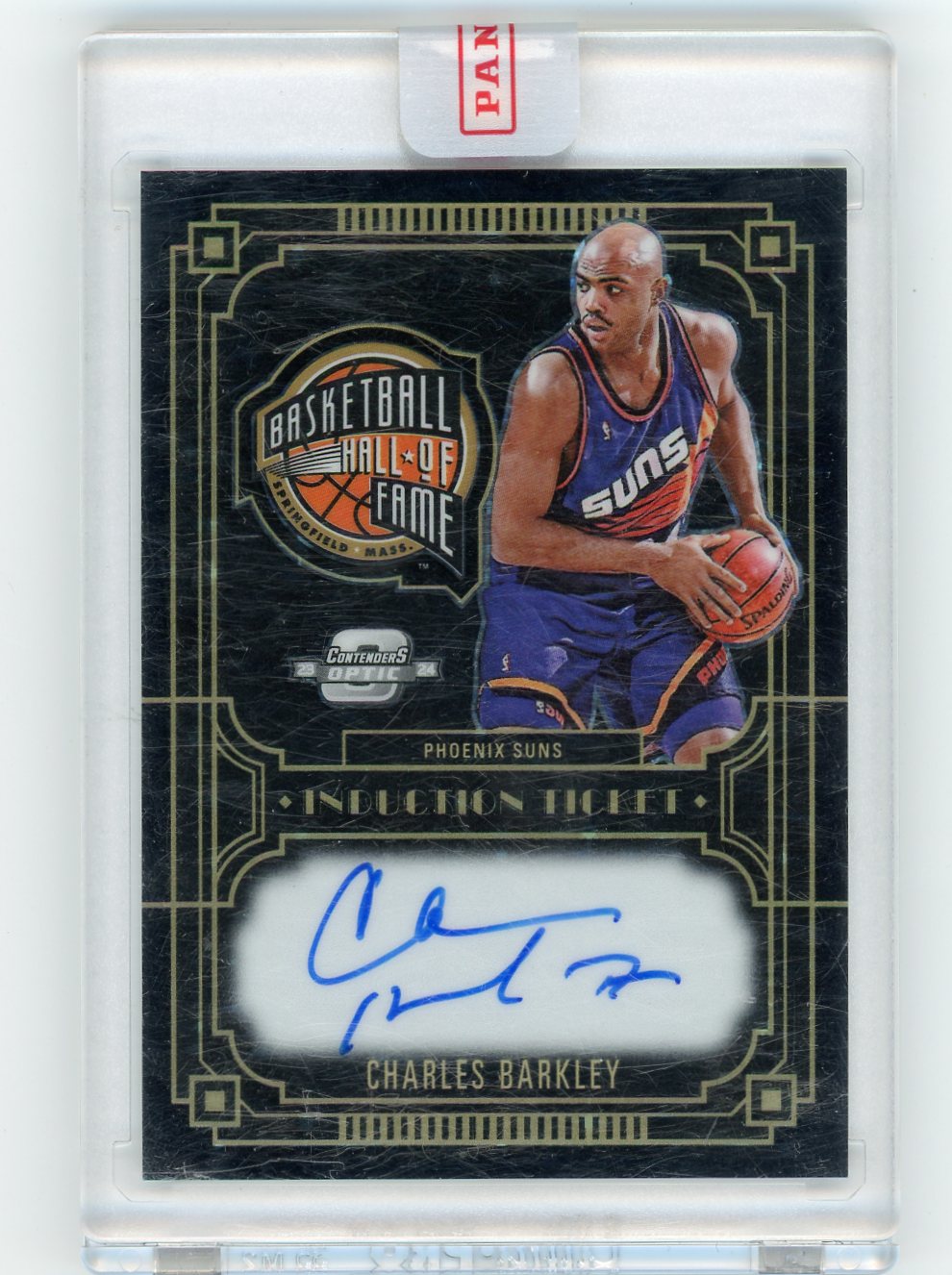 2023-24 Panini Contenders Optic Black Charles Barkley #/3 Auto #IT-CHB Encased