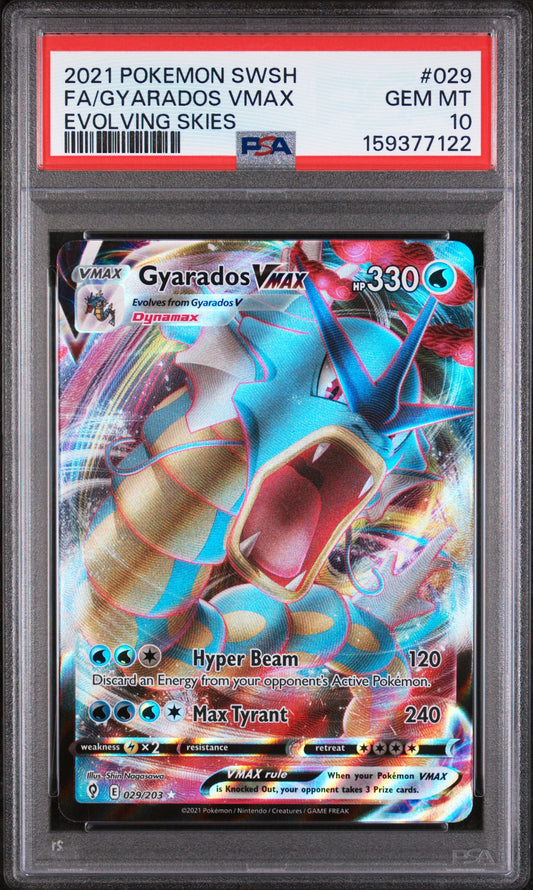 2021 Pokemon Sword & Shield Evolving Skies Fa/Gyarados Vmax 10 PSA #029