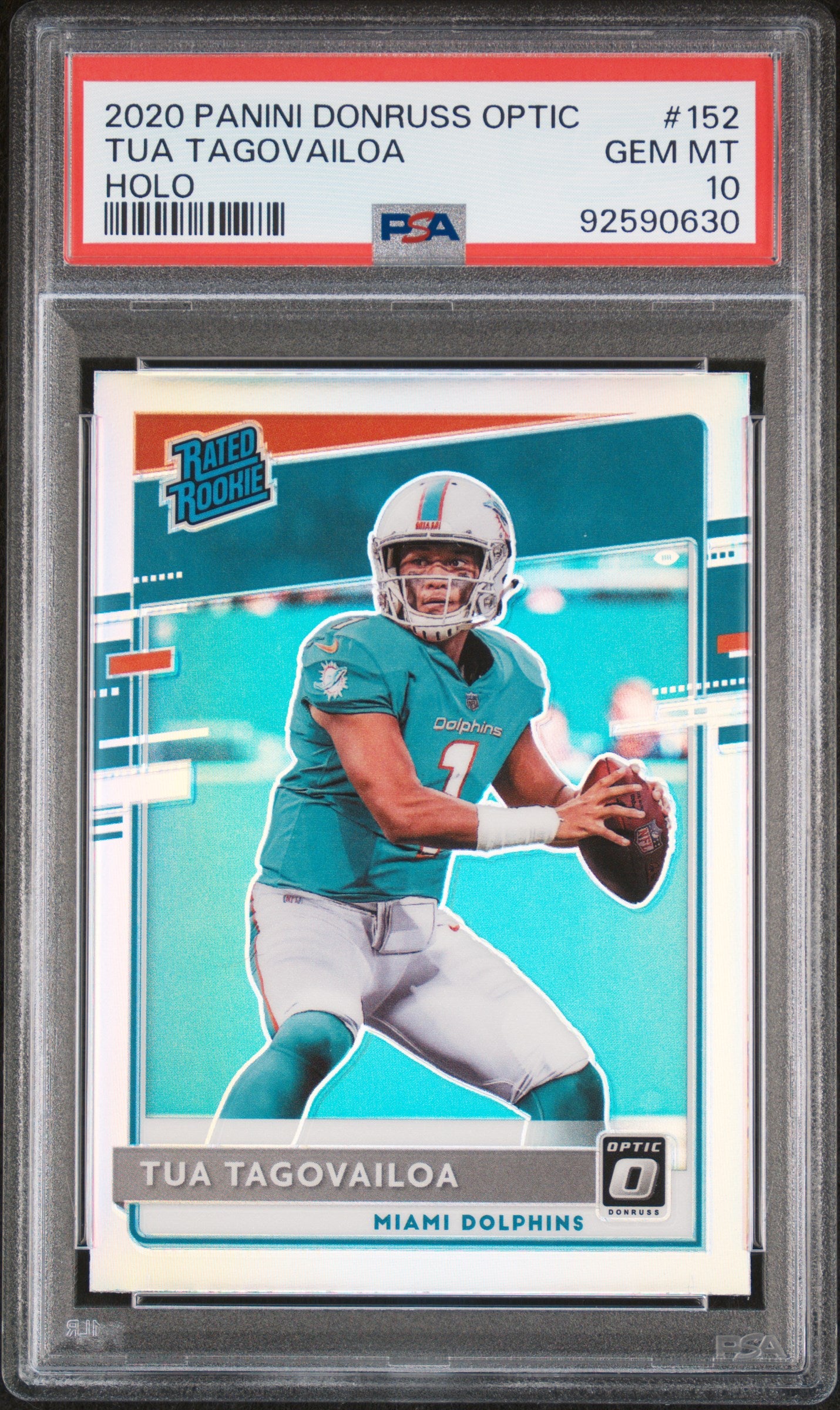 2020 Panini Donruss Optic Holo Tua Tagovailoa 10 PSA #152