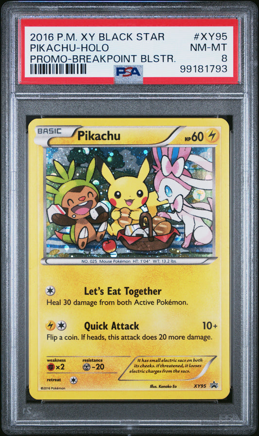 2016 Pokemon Xy Black Star Promo Breakpoint Blstr. Pikachu-Holo 8 PSA #XY95