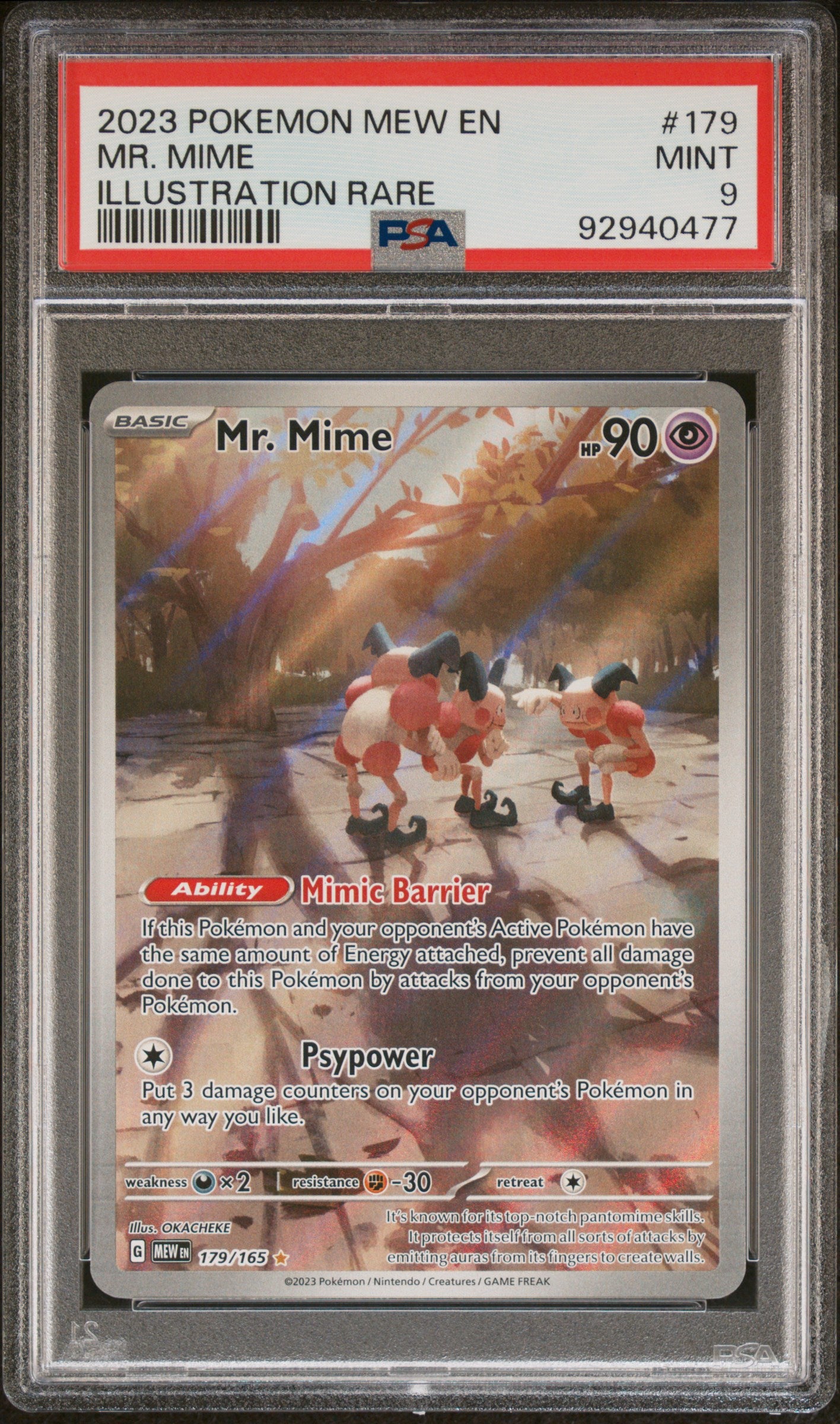 2023 Pokemon Mew En-151 Illustration Rare Mr. Mime 9 PSA #179