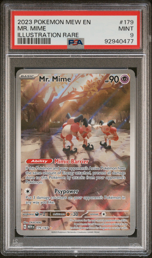 2023 Pokemon Mew En-151 Illustration Rare Mr. Mime 9 PSA #179