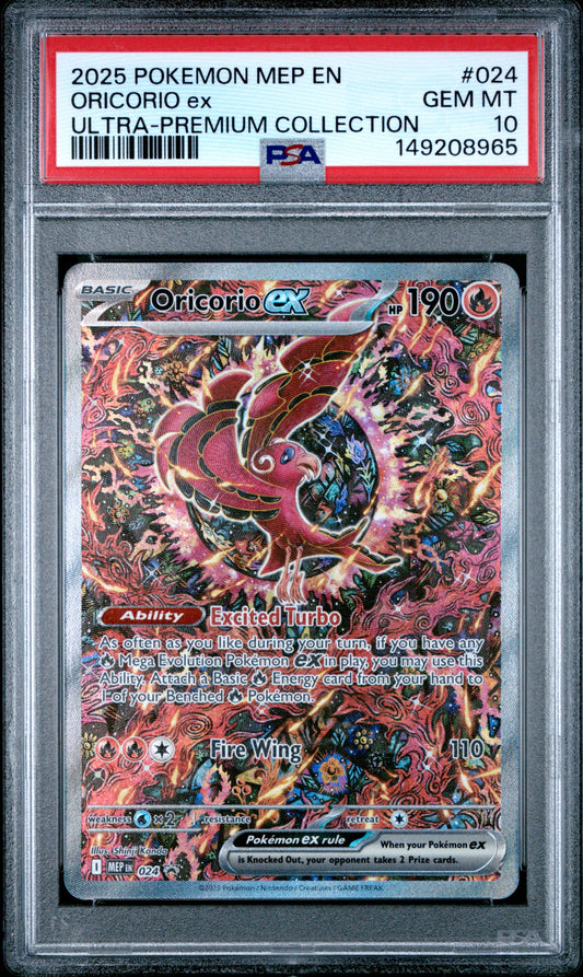 2025 Pokemon Black Star Promo Ultra-Premium Collection Oricorio Ex 10 PSA #024