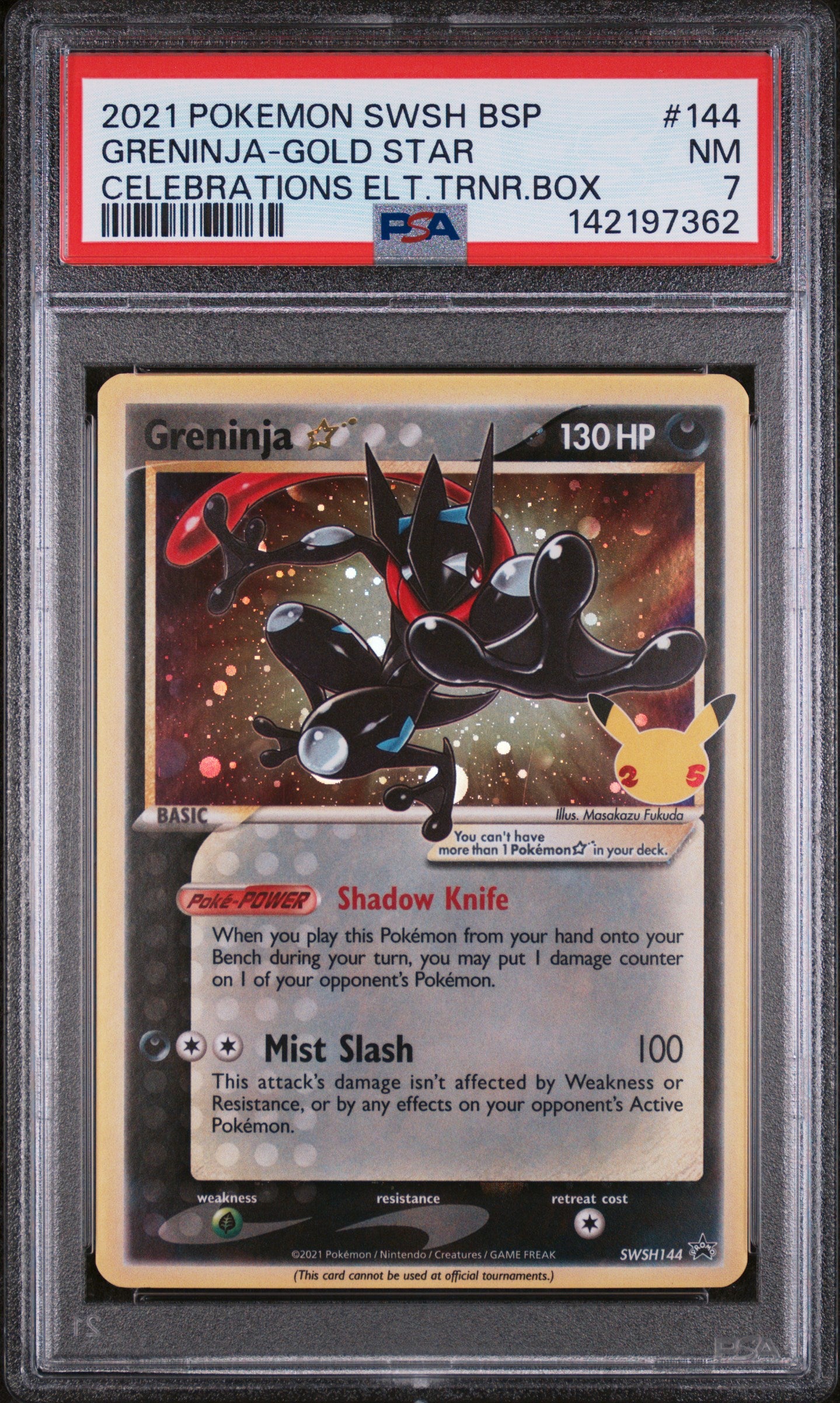 2021 Pokemon Swsh Black Star Promo Celebrations Greninja-Gold Star 7 PSA #144
