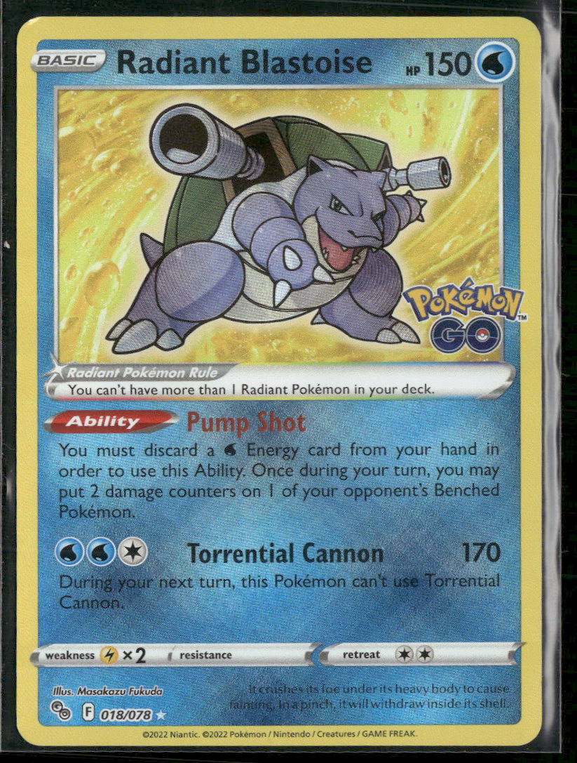 Pokemon GO Radiant Blastoise #018/078
