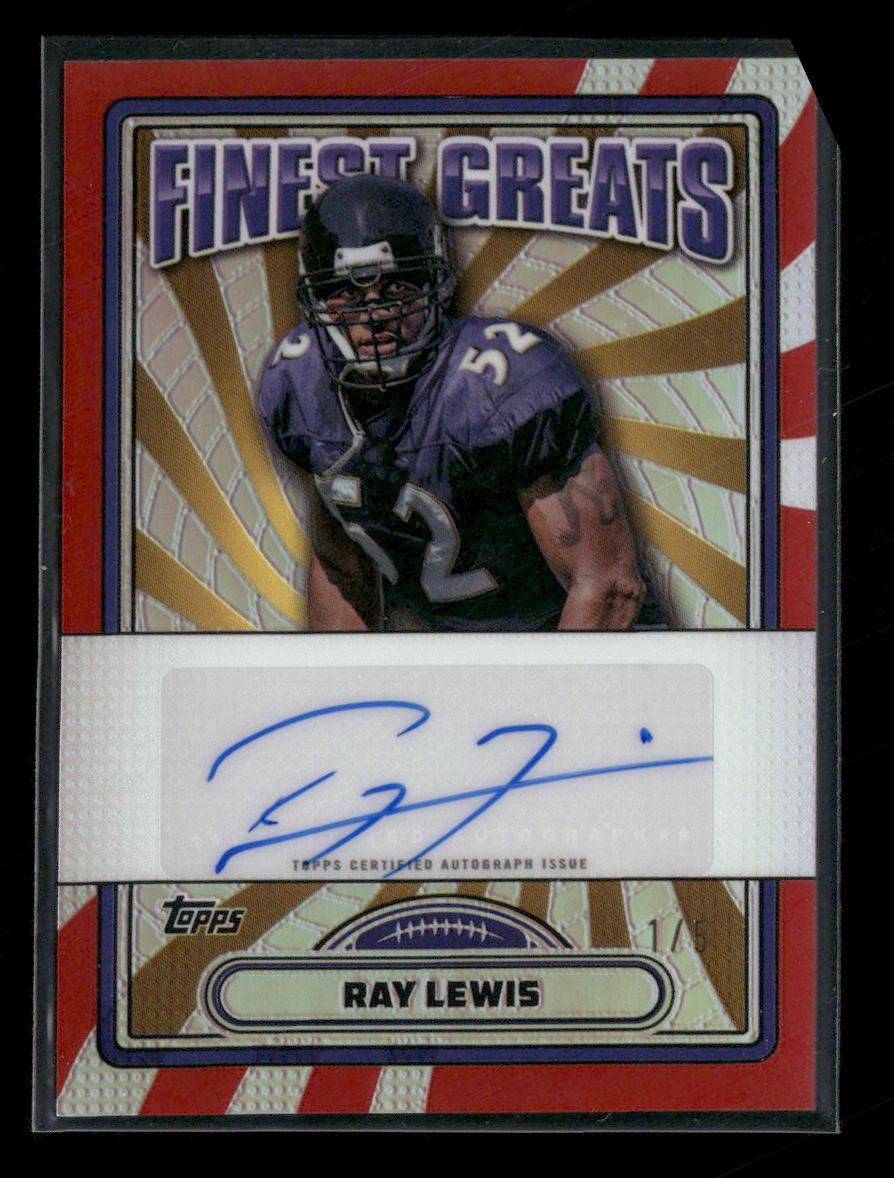 2024 Finest Finest Greats Autographs Red Refractor Ray Lewis #/5 AU #FG-RL