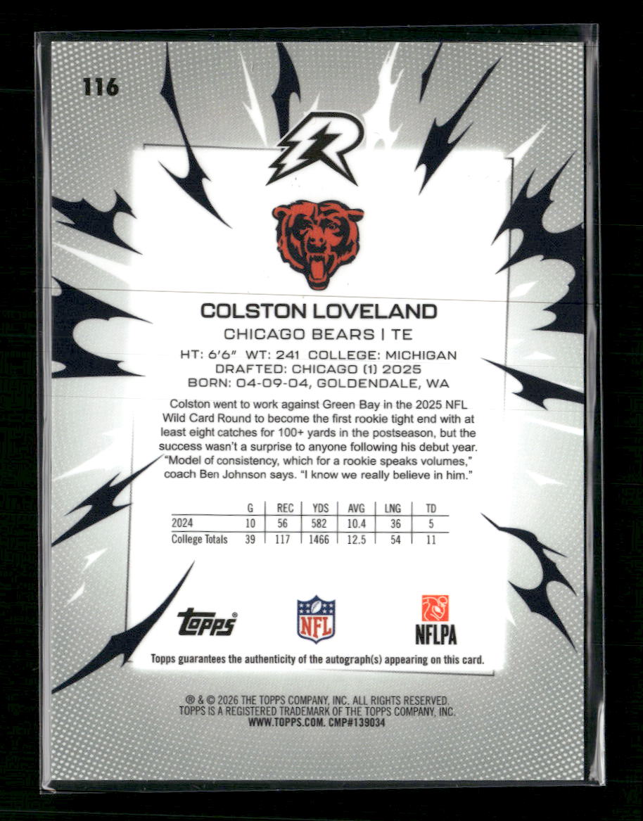 2025 Topps Resurgence Signatures Aqua Surge Refractor Colston Loveland #/250
