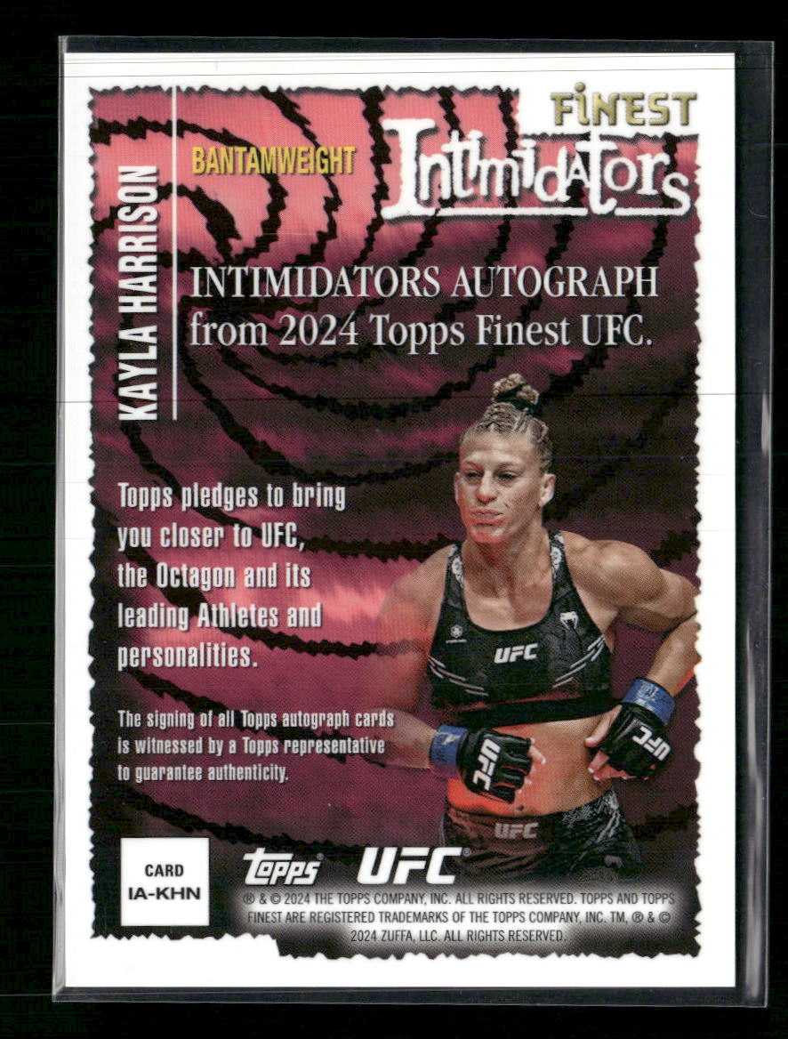 2024 Topps Finest UFC Intimidators Autographs Gold Shimmer Kayla Harrison #/39