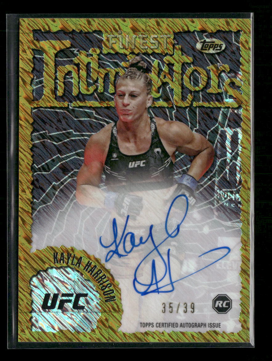 2024 Topps Finest UFC Intimidators Autographs Gold Shimmer Kayla Harrison #/39