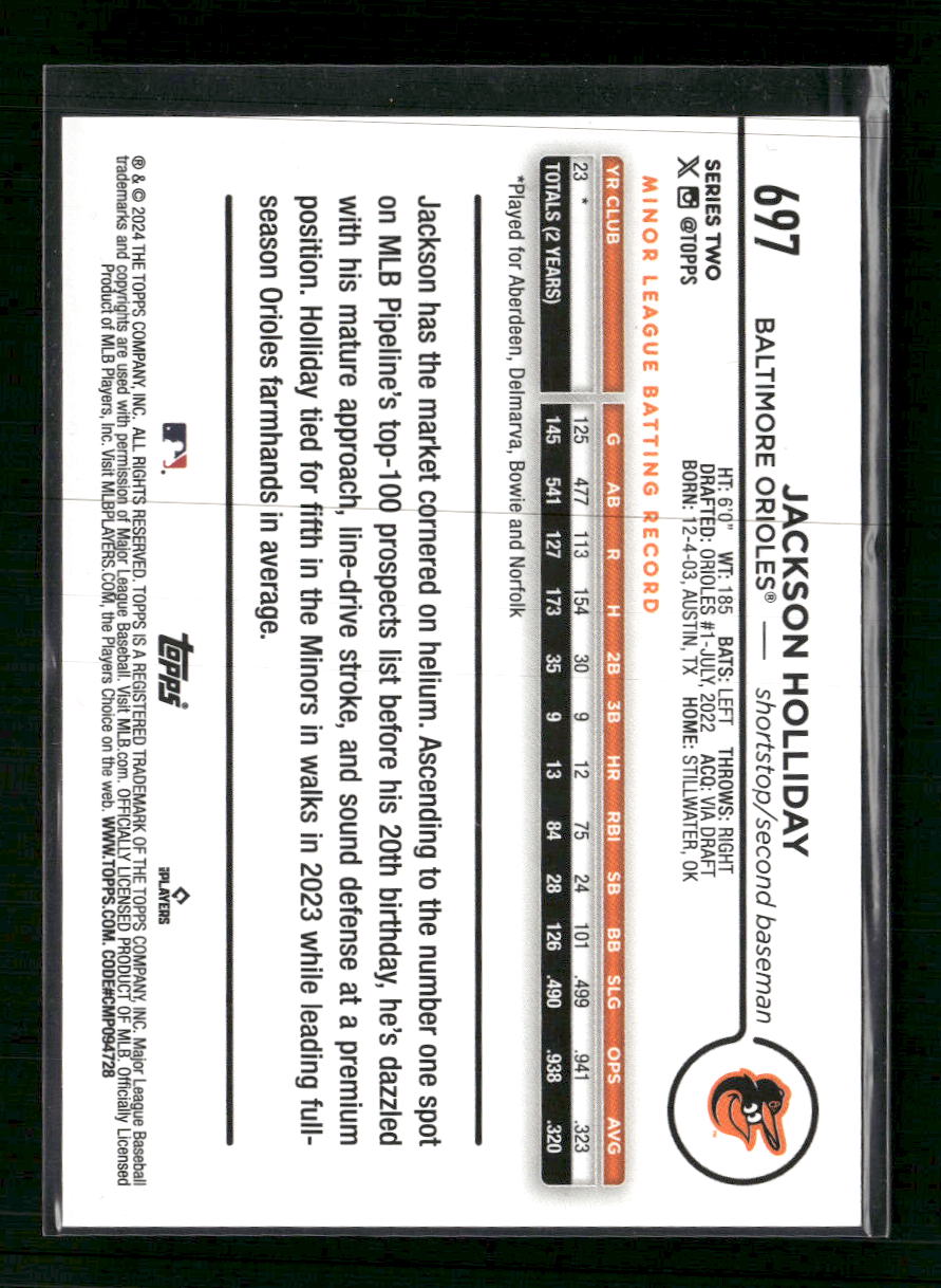 2024 Topps Jackson Holliday #697