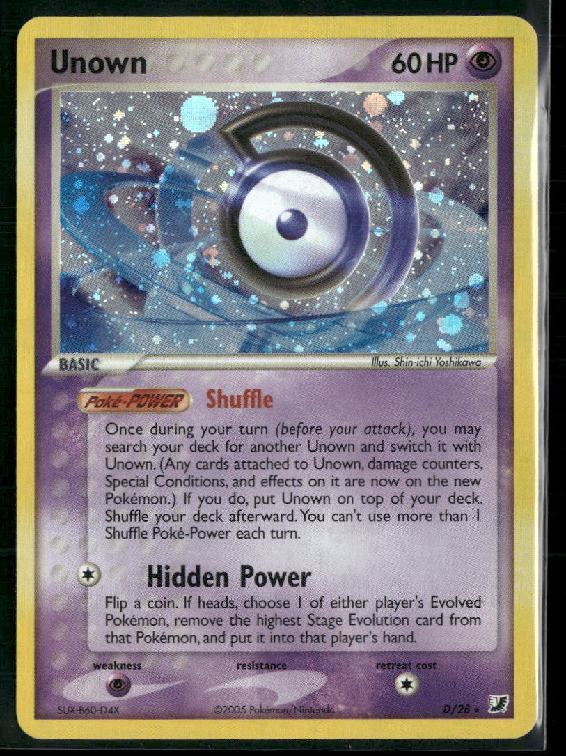 EX Unseen Forces Unown (D) #D/28