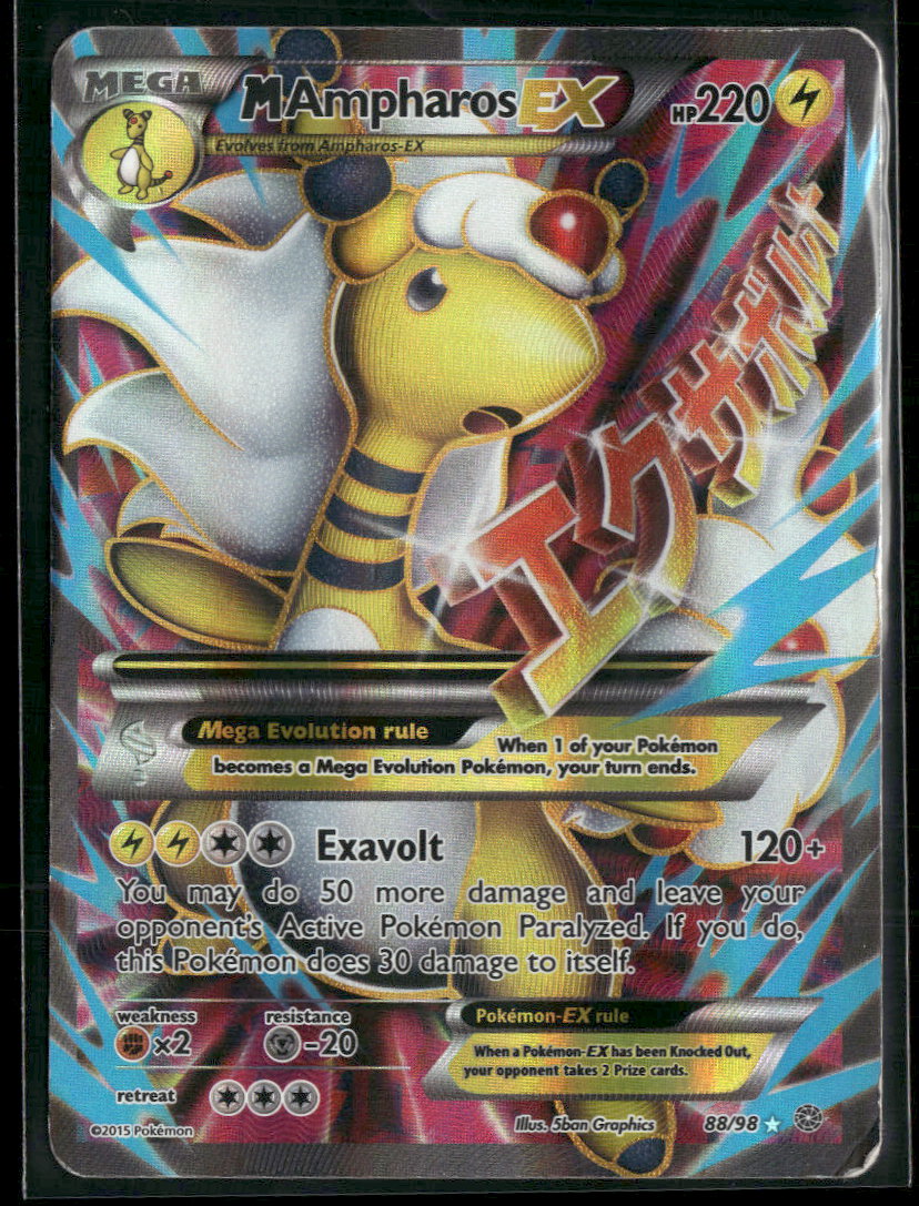 XY - Ancient Origins M Ampharos EX (88 Full Art) #88/98 Damaged