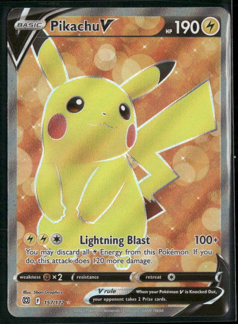 SWSH09: Brilliant Stars Pikachu V (Full Art) #157/172