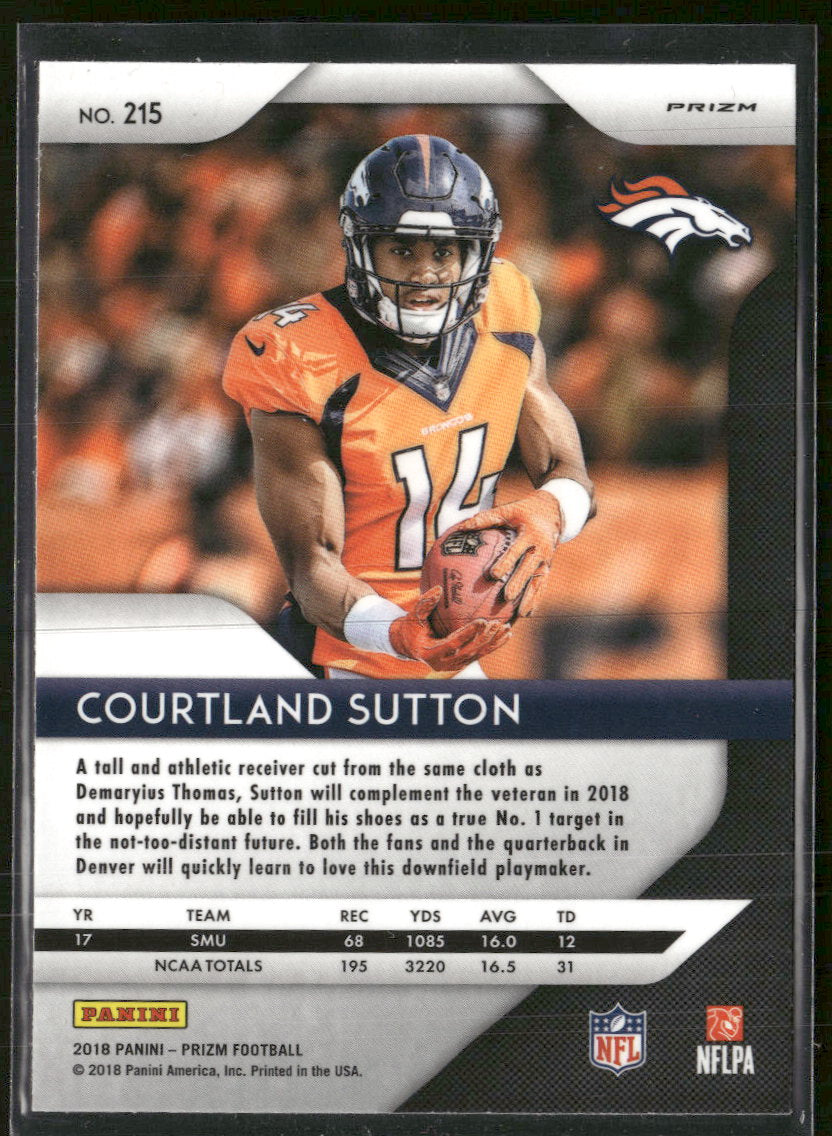 2018 Panini Prizm Prizm Red White and Blue Courtland Sutton RC #215