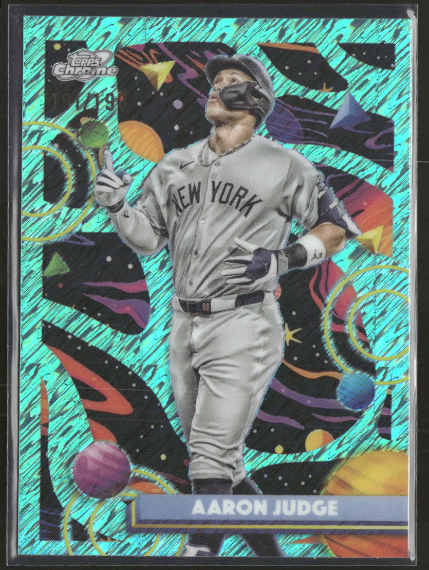 2025 Topps Chrome Cosmic Aqua Equinox Refractor Aaron Judge #/199 #185