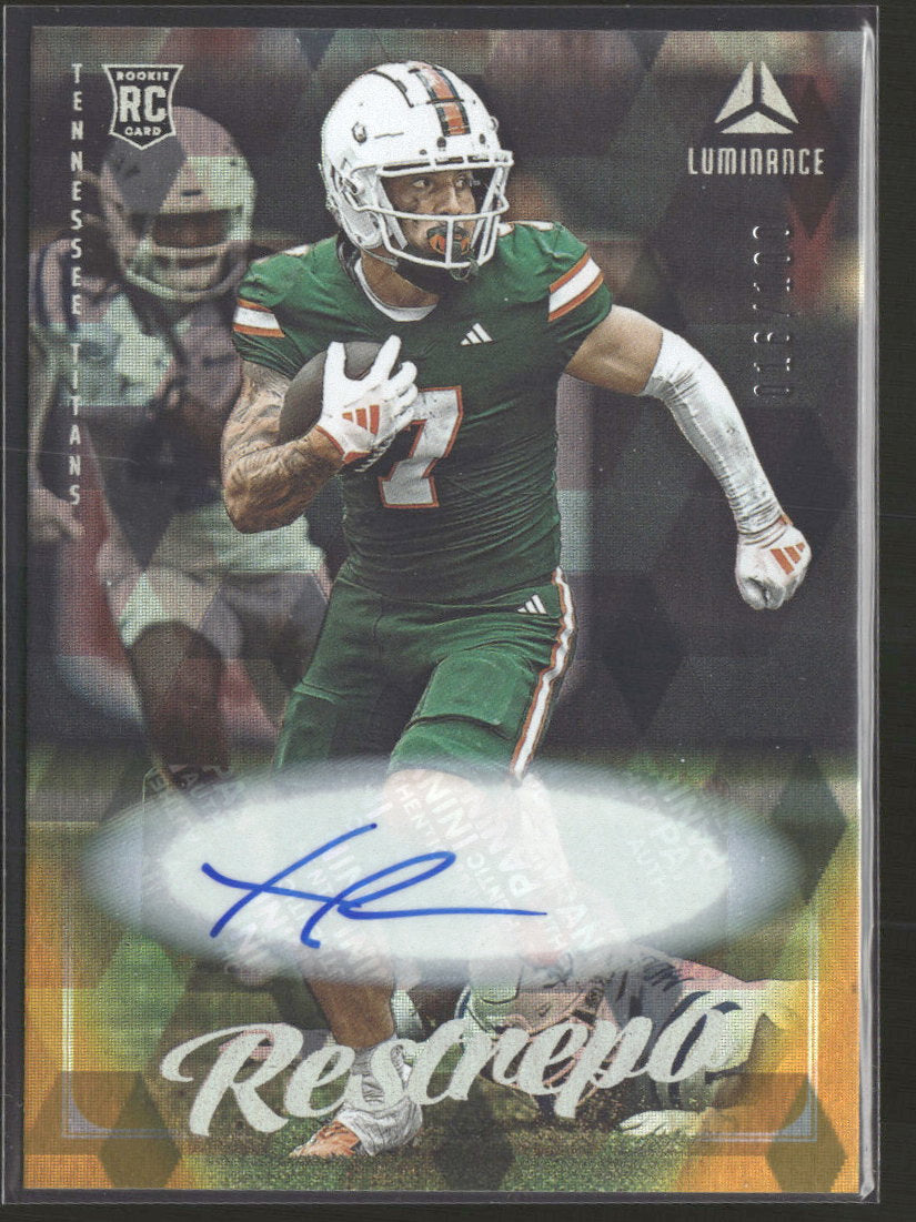 2025 Panini Luminance Base Luminance Gold Auto Xavier Restrepo RC #/100 AU #125