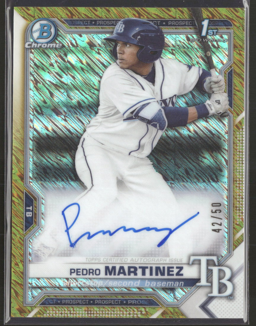 2021 Bowman Chrome Prospect AU Gold Shimmer Refractor Pedro Martinez #/50