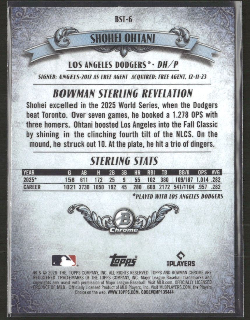 2026 Bowman Bowman Sterling Shohei Ohtani #BST-6
