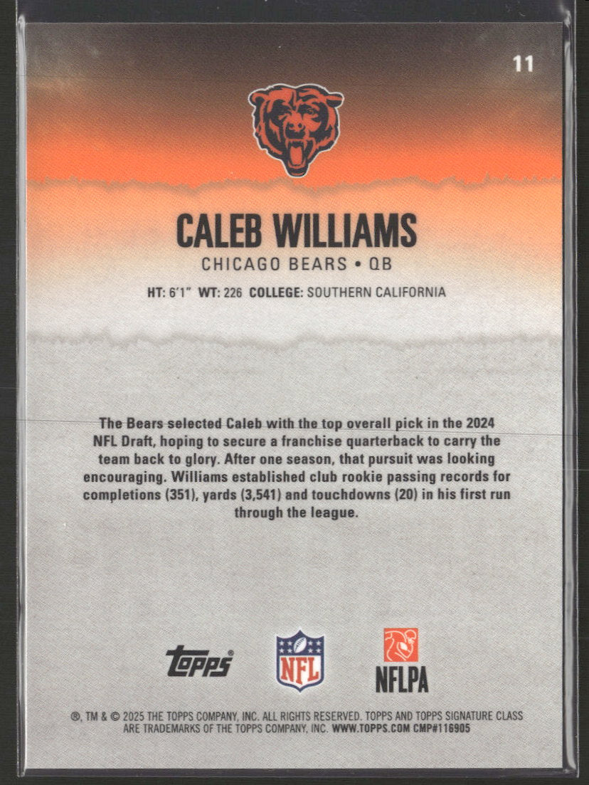2025 Topps Signature Class Silver Caleb Williams #/275 #11