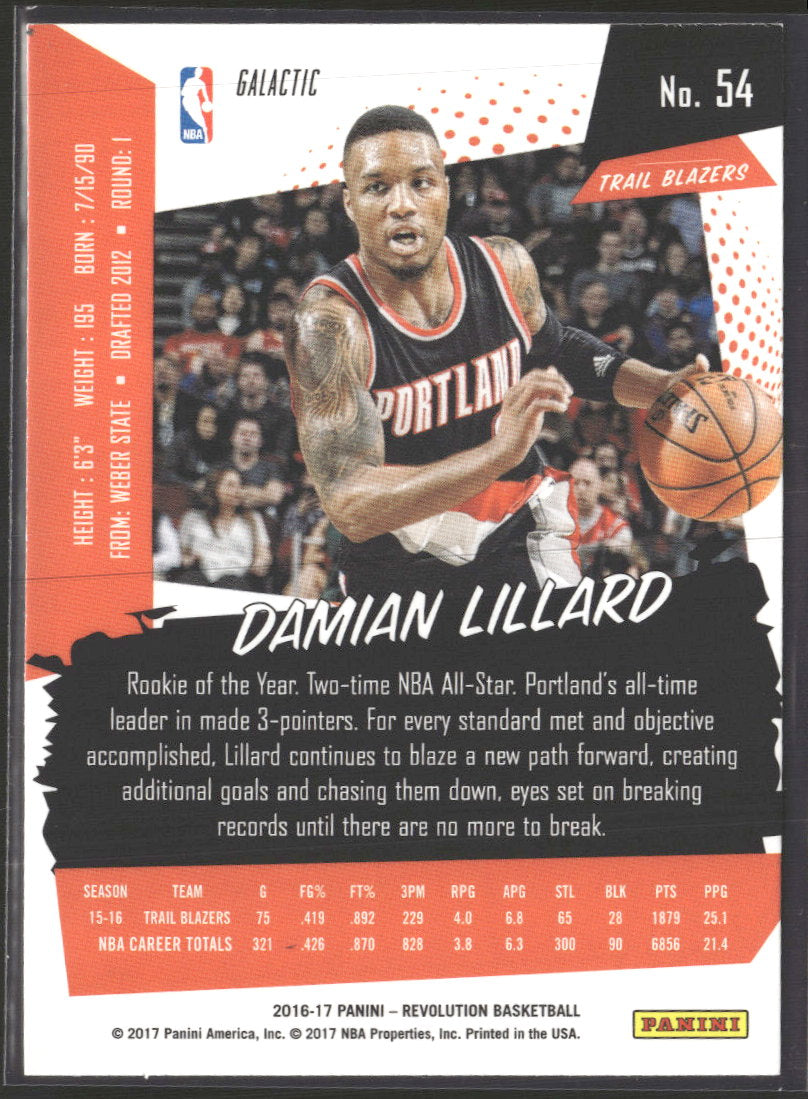 2016-17 Panini Revolution Galactic Damian Lillard #54