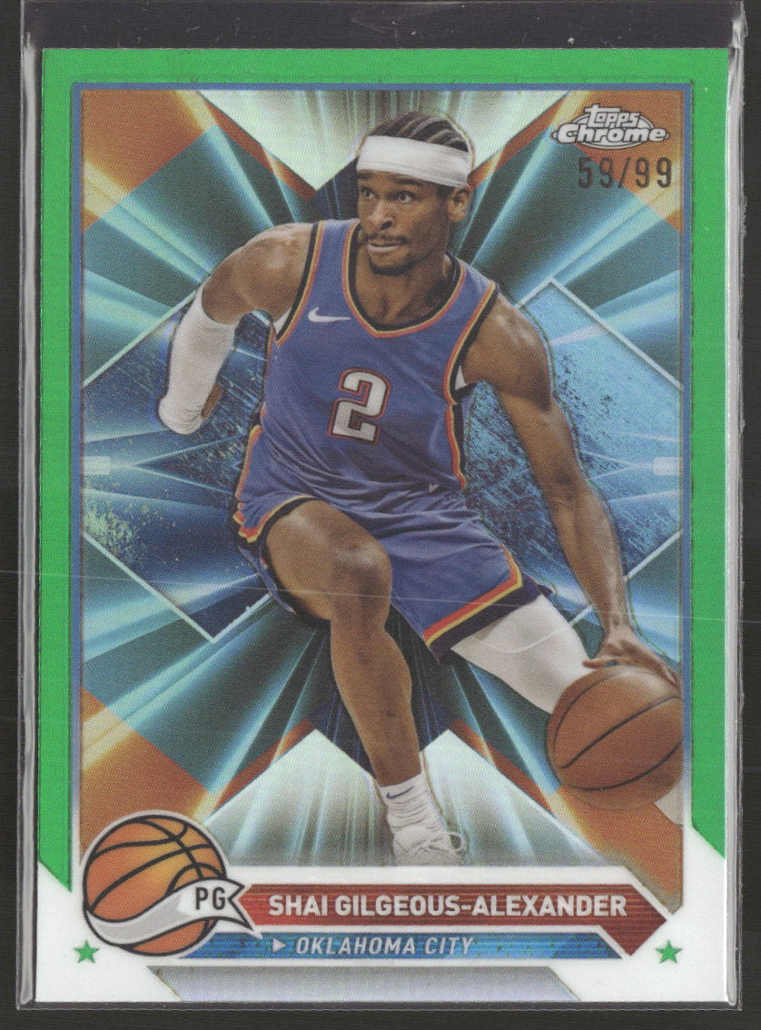 2023-24 Topps Chrome Green Refractors Shai Gilgeous-Alexander #/99 #53