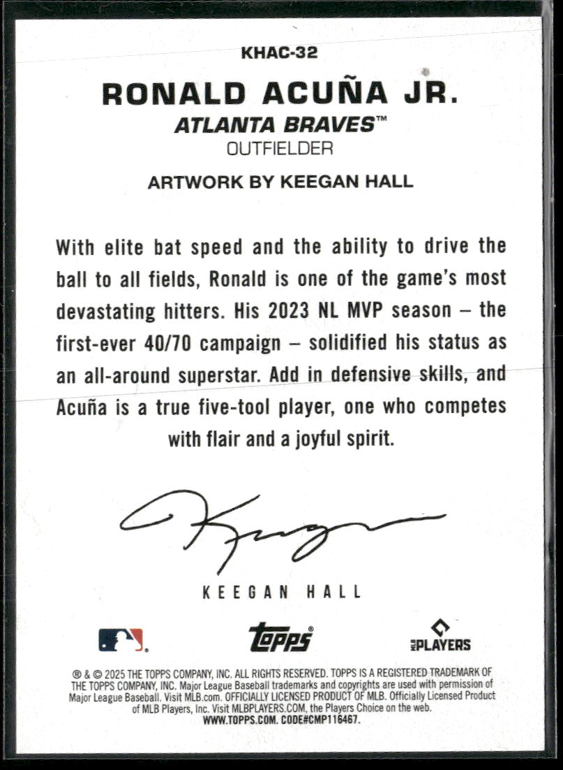 2025 Topps Update Keegan Hall Art Cards Ronald Acuña Jr. #KHAC-32