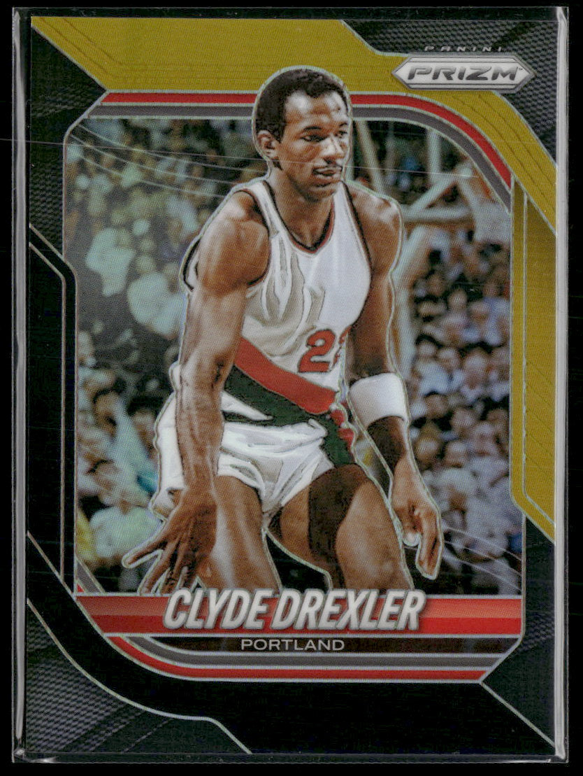 2025-26 Panini Prizm Black Gold Prizm Clyde Drexler #/5 #163