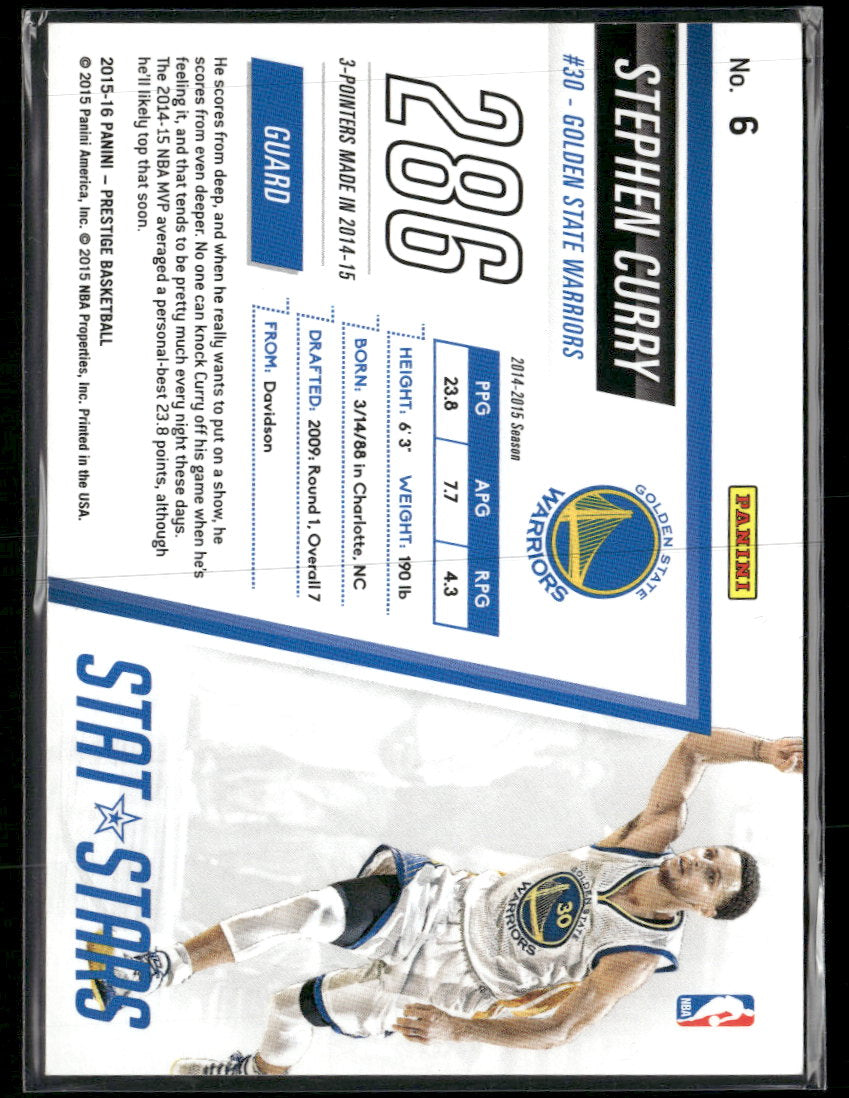 2015-16 Panini Prestige Stat Stars Crystal Stephen Curry #/125 #6