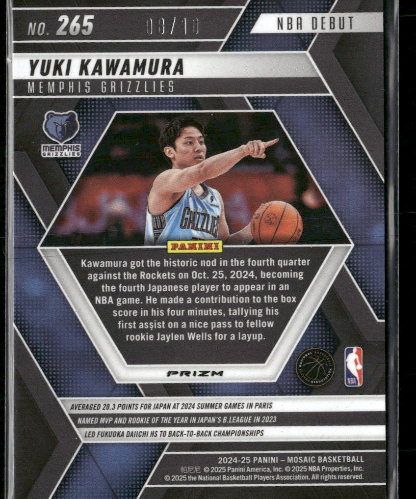 2024-25 Panini Mosaic Green Fluorescent Mosaic Yuki Kawamura #/10 #265