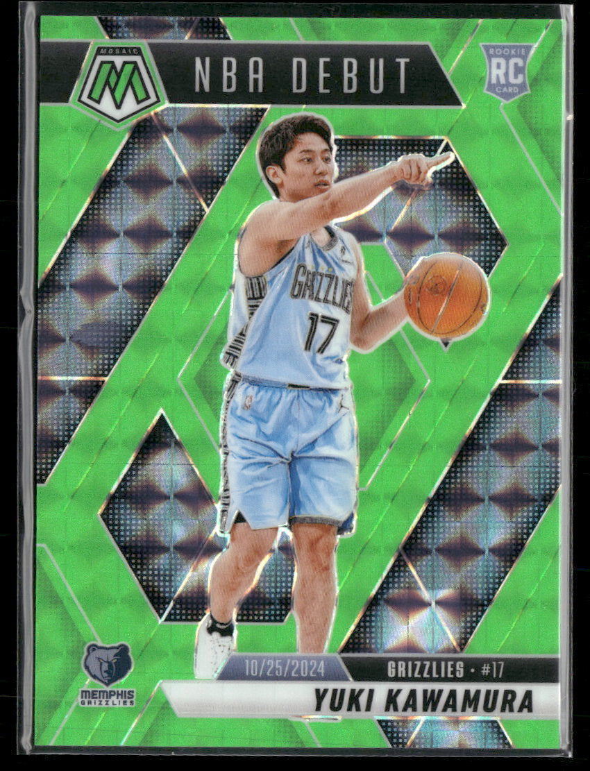 2024-25 Panini Mosaic Green Fluorescent Mosaic Yuki Kawamura #/10 #265