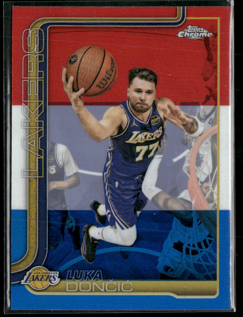 2025-26 Topps Chrome Update Red White and Blue Refractor Luka Dončić #2