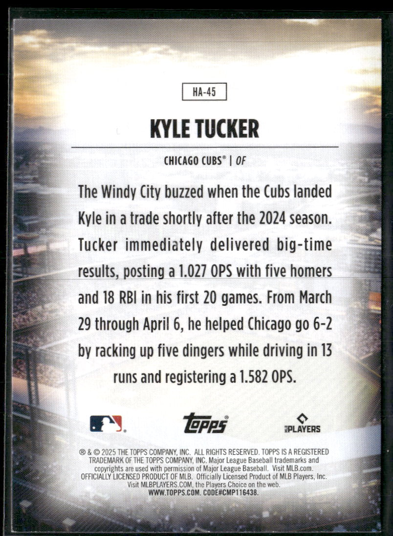 2025 Topps Update Homefield Advantage Kyle Tucker #HA-45