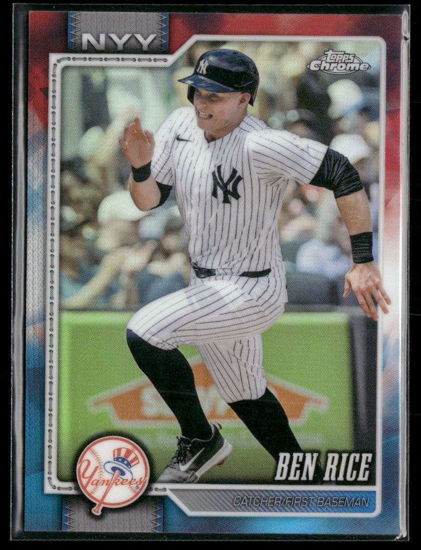 2026 Topps Chrome Red White and Blue Refractors Ben Rice #295