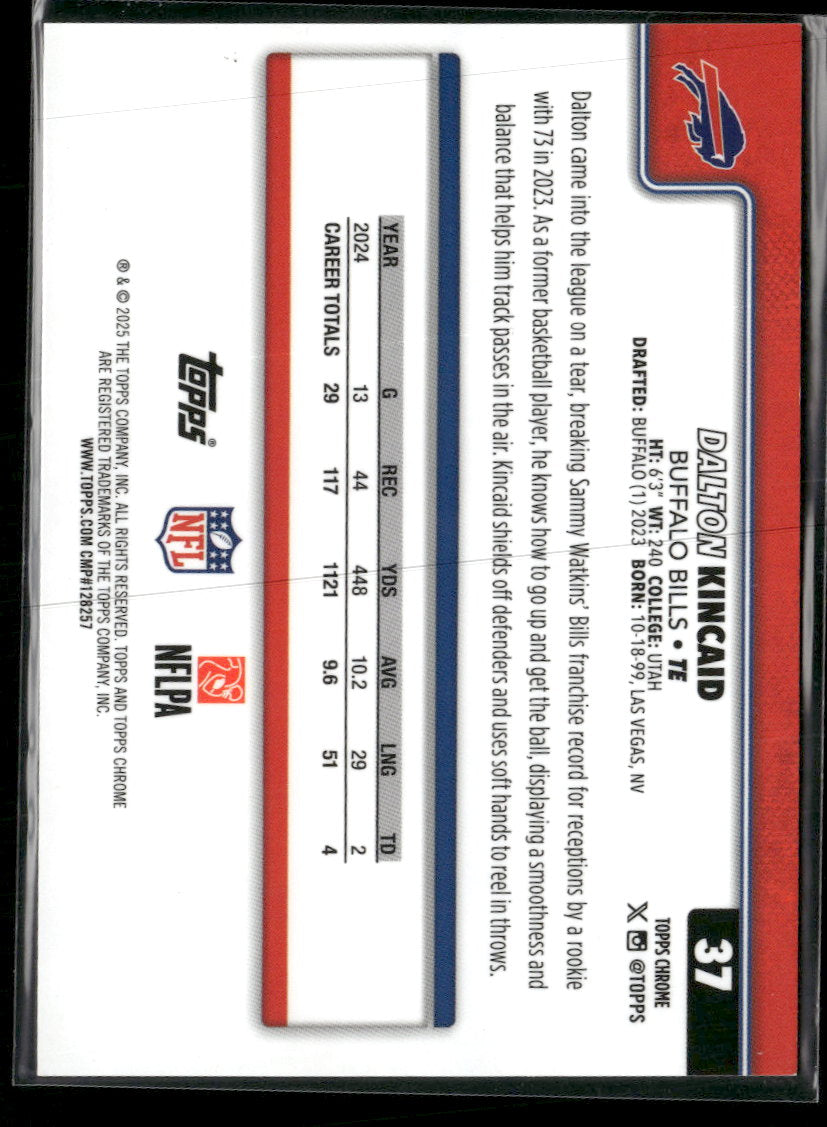 2025 Topps Chrome Gold Refractor Dalton Kincaid #/50 #37
