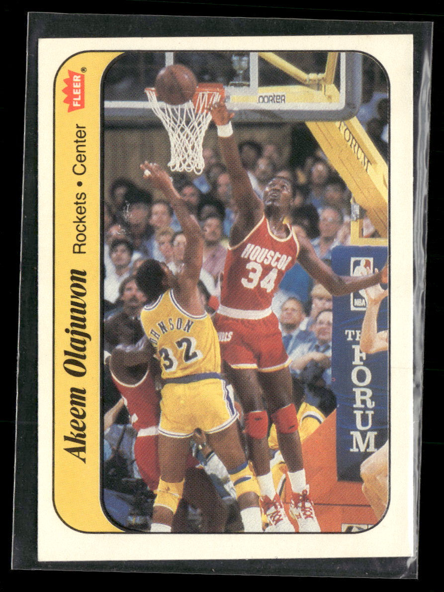 1986-87 Fleer Stickers Akeem Olajuwon #9