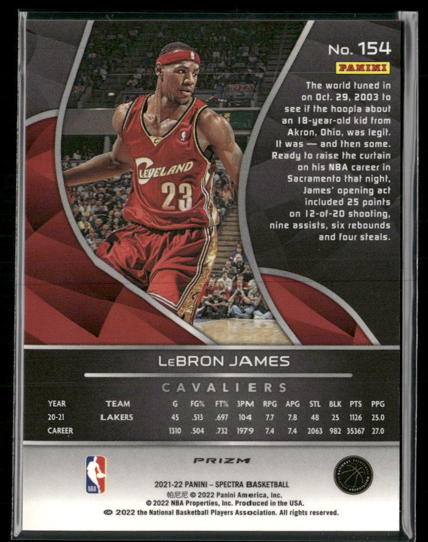 2021-22 Panini Spectra Asia Red LeBron James #154