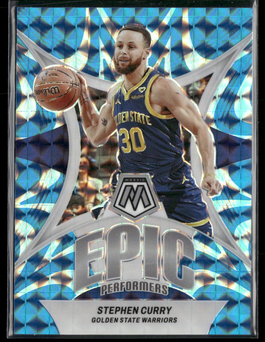 2023-24 Panini Epic Performers Mosaic Reactive Blue Stephen Curry #/99 #14