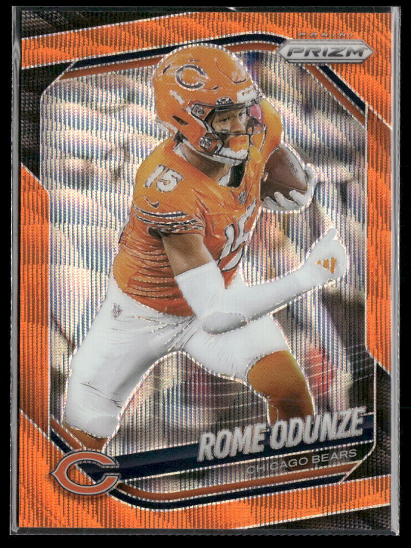 2025 Panini Prizm Orange Wave Rome Odunze #/65 #8