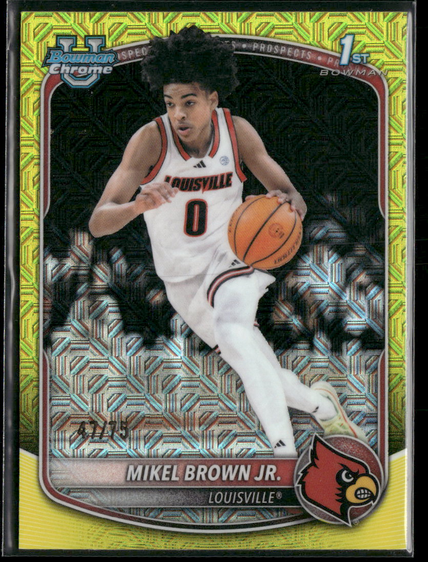 2025-26 Bowman Chrome Prospects Yellow Mojo Refractor Mikel Brown Jr. /75
