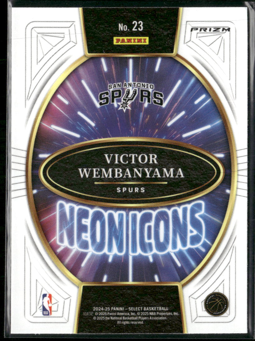 2024-25 Panini Select Neon Icons Red Prizms Victor Wembanyama #23