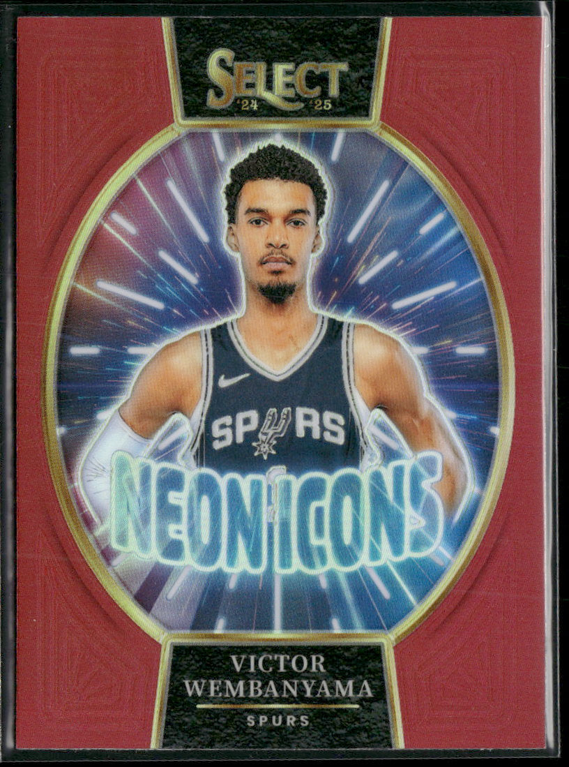 2024-25 Panini Select Neon Icons Red Prizms Victor Wembanyama #23