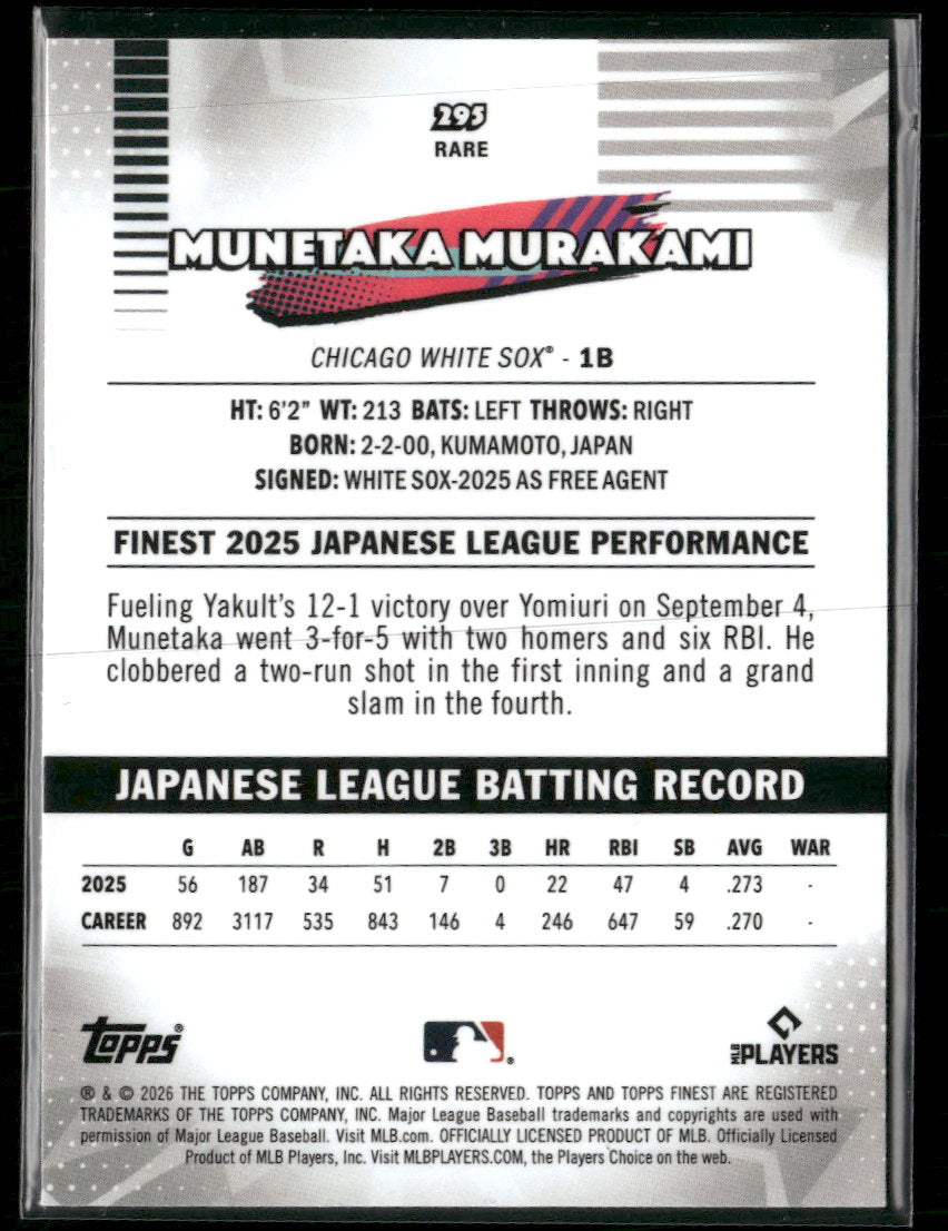 2026 Finest Munetaka Murakami RC #295