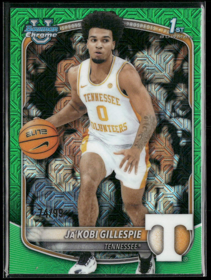 2025-26 Bowman Prospects Green Mojo Refractor Ja'Kobi Gillespie #/99 #BCP-58