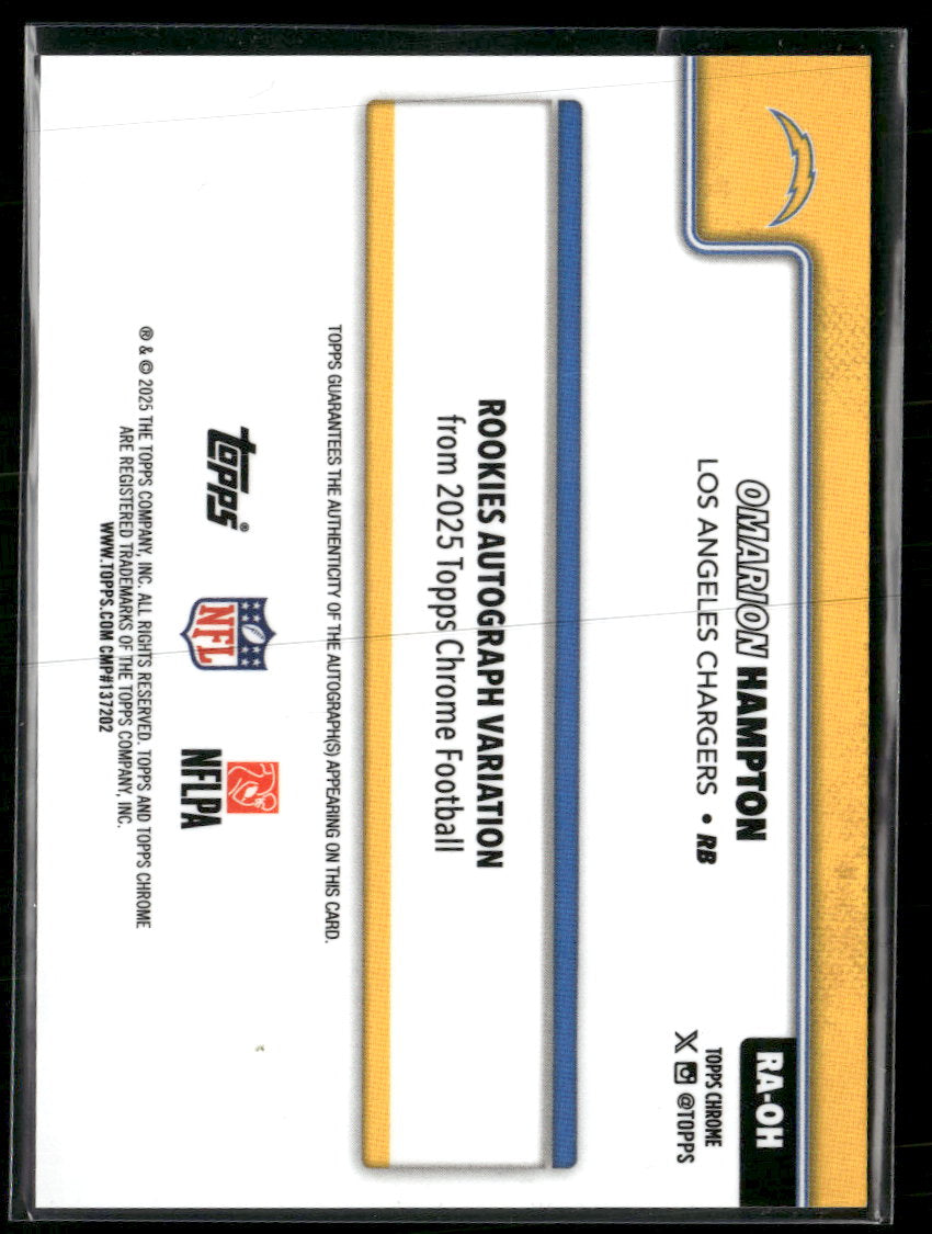 2025 Topps Chrome Chrome Rookie Autographs Omarion Hampton AU #RA-OH