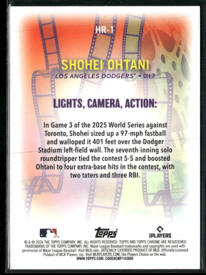 2026 Topps Flagship Collection Chrome Highlight Reels Shohei Ohtani #HR-1