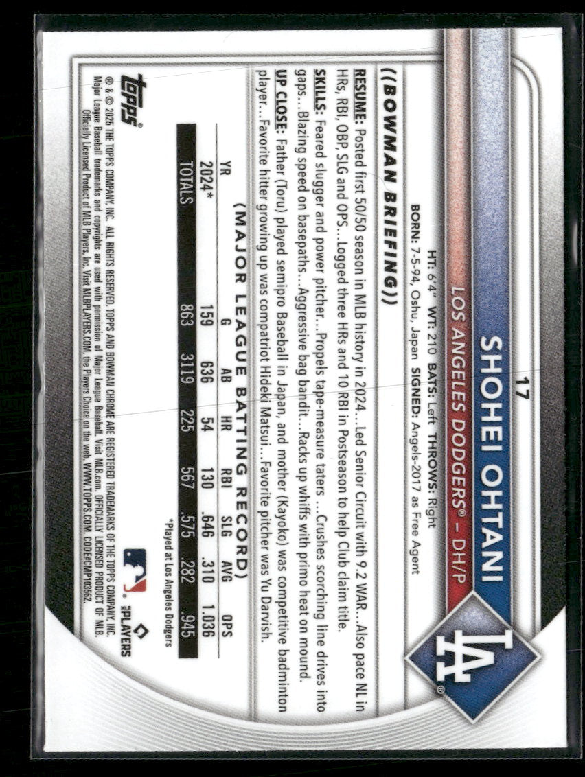 2025 Bowman Chrome Mojo Refractors Shohei Ohtani #17