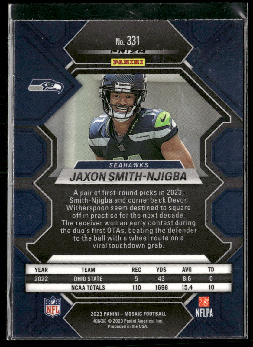 2023 Panini Mosaic Camo Pink Mosaic Jaxon Smith-Njigba RC #331