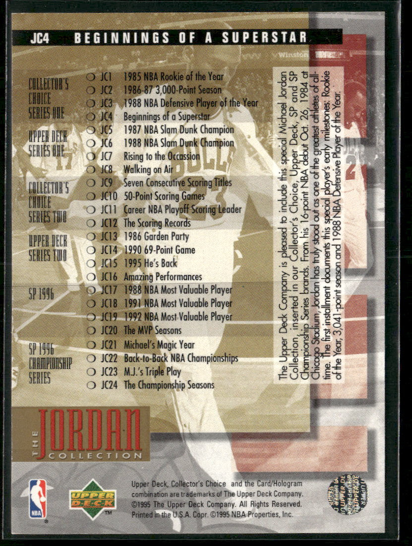 1995-96 Collector's Choice The Jordan Collection Michael Jordan #JC4