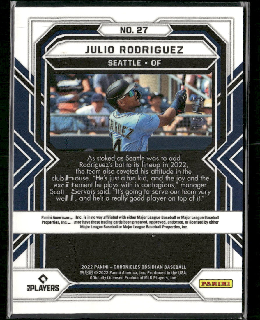 2022 Panini Chronicles Obsidian Red Julio Rodriguez #/25 #27