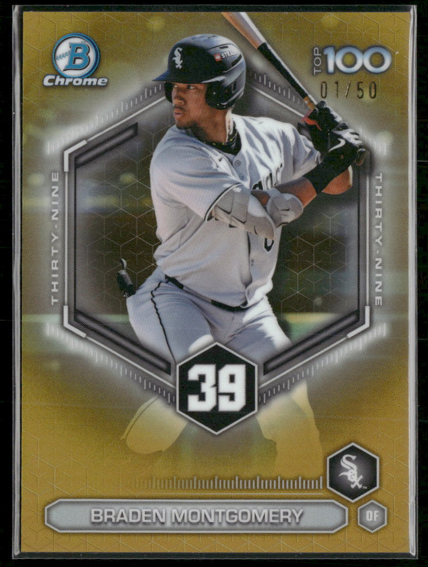 2026 Bowman Bowman Scouts Top 100 Gold Refractors Braden Montgomery /50